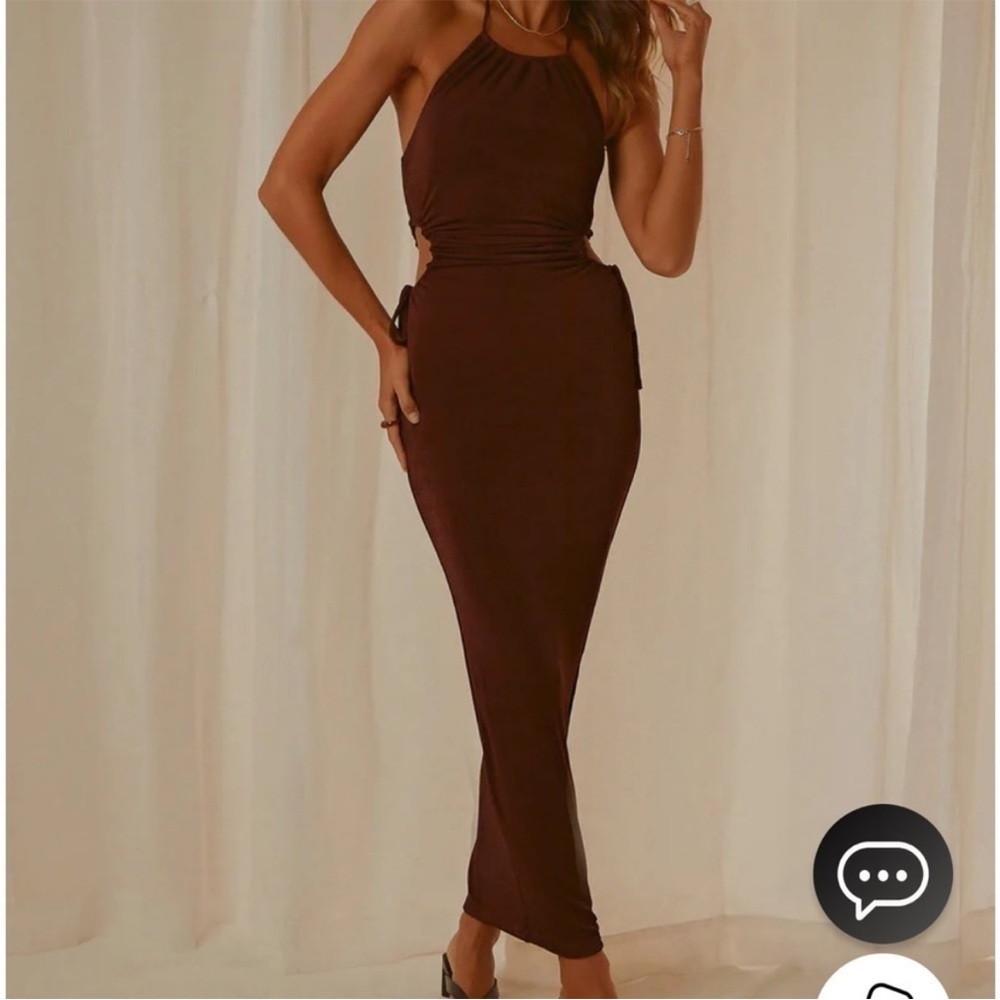 PEPPERMAYO Positano Nights Maxi Dress in Chocolate US 8 - Picture 4 of 10